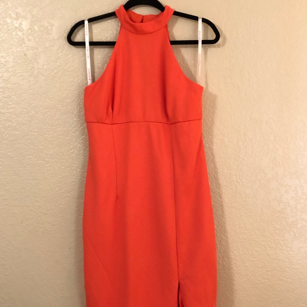 Bisou Bisou | Coral Halter Dress | 10
